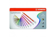 Boîte métal x 36 crayons de couleur fusain pastel STABILO CarbOthello ARTY+