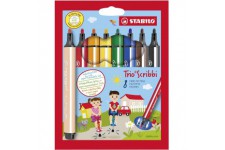 Etui carton x 8 feutres de coloriage STABILO Trio Scribbi
