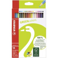 Etui carton x 18 crayons de couleur STABILO GREENcolors