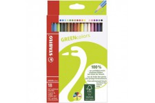 Etui carton x 18 crayons de couleur STABILO GREENcolors