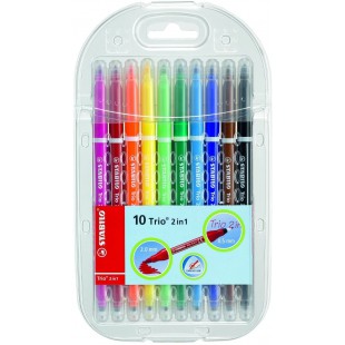 Stabilo Trio 2 in1 etui de 10 - Feutre et Fineliner dans un 10er