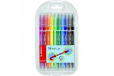 Stabilo Trio 2 in1 etui de 10 - Feutre et Fineliner dans un 10er