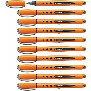 Stylo roller - STABILO Worker+ - Lot x 10 stylos pointe fine- Noir