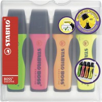 Stabilo Boss Executive Lot de 4 surligneurs de qualite superieure Vert/rose/orange/jaune