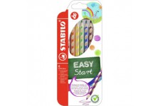 Etui carton x 6 crayons de couleur STABILO EASYcolors droitier - jaune + orange + rouge + bleu foncé + vert clair + marron