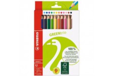 Etui carton x 12 crayons de couleur STABILO GREENtrio