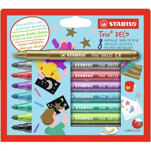 Etui carton x 8 feutres de coloriage STABILO Trio DECO