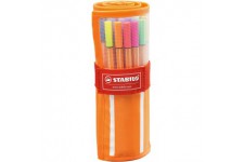 Stylo feutre pointe fine - STABILO point 88 - Rollerset de 30 stylos-feutres - dont 5 couleurs fluos