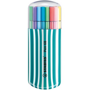 Stabilo Pen 68 etui Zebrui Turquoise de 20 feutres pointe moyenne coloris assortis