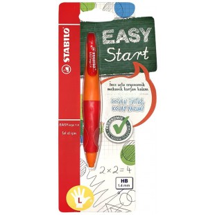 Porte-mine ergonomique - STABILO EASYergo 1.4 - 1 stylo + 3 mines HB - Gaucher - rose/vert
