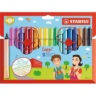 Stabilo Cappi - Feutres avec capuchon Bague - Lot de 18