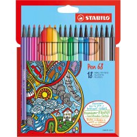 Etui carton x 18 feutres de dessin STABILO Pen 68