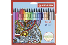 Etui carton x 24 feutres de dessin STABILO Pen 68