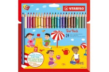 Etui carton x 24 crayons de couleur STABILO Trio + 1 taille-crayon