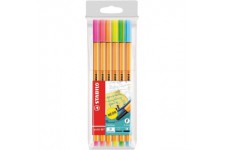 Stabilo Point 88 Pochette de 6 Stylos-feutres pointe fine Couleurs Fluo