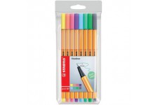 STABILO 88/8-01 Etui de 8 stylos feutres Point 88 pointe fine 0,4 mm Pastel Collection