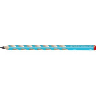 Crayon graphite ergonomique - STABILO EASYgraph - 1 crayon a  papier HB - droitier - bleu clair