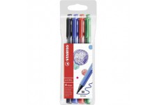 Pochette x 4 stylos-feutres STABILO pointMax - noir + bleu + rouge + vert
