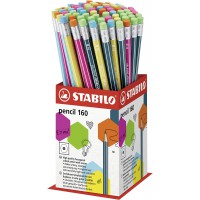 Godet x 72 crayons graphite STABILO pencil 160 bout gomme HB