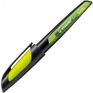 Stylo plume gaucher - STABILO EASYbuddy - Pointe moyenne - Noir / Jaune