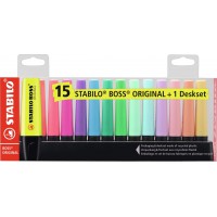 Set de bureau x 15 surligneurs STABILO BOSS ORIGINAL