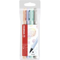 Stylo feutre - STABILO pointMax - Pochette de 4 stylos-feutres pointe moyenne en nylon - Couleurs pastel