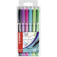 Stylo feutre - STABILO SENSOR M - Pochette de 6 stylos-feutres pointe moyenne - Couleurs assorties