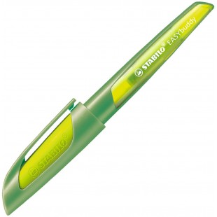 STABILO EASYbuddy Stylo-plume avec plume standard M Vert citron Encre bleue effacable Stylo unique Cartouche incluse