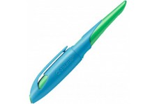 Stabilo Easy Birdy Stylo plume ergonomique pour droitier avec plume A pour debutant Bleu ciel/vert gazon - Stylo unique - Encre 