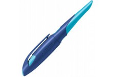 Stabilo EASYbirdy Stylo plume ergonomique pour droitier avec plume A pour debutant Bleu nuit/bleu azur - Stylo unique - Cartouch