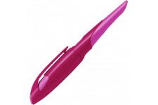 Stylo plume ergonomique pour droitiers avec mangeoire de debutant - STABILO EASYbirdy en baie/rose - Avec cartouche