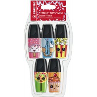 Surligneur STABILO BOSS MINI Sweet Friends- Coque x 5 surligneurs- coloris assortis