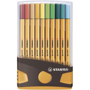 Stylo feutre- STABILO Point 88 - etui ColorParade Gris / Orange x 20 stylos pointe Fine - Coloris Assortis (sans attache)