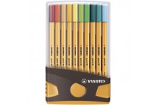 Stylo feutre- STABILO Point 88 - etui ColorParade Gris / Orange x 20 stylos pointe Fine - Coloris Assortis (sans attache)