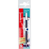 STABILO Refill Gel pour Roller a bille Palette Bleu, Point trait 0.4 mm