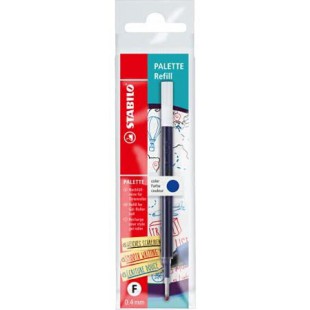 STABILO Refill Gel pour Roller a bille Palette Bleu, Point trait 0.4 mm