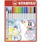 STABILO Pen 68 Brush Lot de 15 crayons de feutre de qualite superieure avec pointe pinceau pour des epaisseurs de trait variable