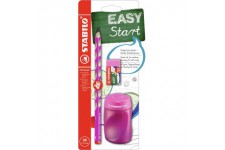 STABILO EASYGRAPHH Kit scolaire pour droitier avec taille-crayon et gomme Rose