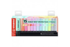 Set de bureau x 15 surligneurs STABILO BOSS ORIGINAL Pastel