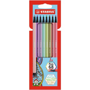 Etui carton x 8 feutres de dessin STABILO Pen 68 - coloris "cocooning"