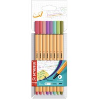 Stylo feutre pointe fine - STABILO point 88 - Etui carton x 8 stylos feutres- couleurs pastel