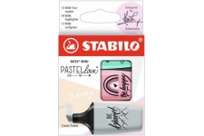 Etui carton x 3 surligneurs STABILO BOSS MINI Pastellove 2.0 - rose + turquoise + menthe