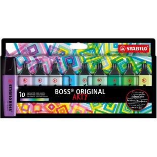 Etui carton x 10 surligneurs STABILO BOSS ORIGINAL ARTY - couleurs froides