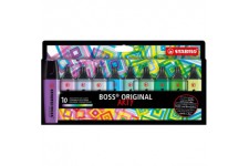 Etui carton x 10 surligneurs STABILO BOSS ORIGINAL ARTY - couleurs froides