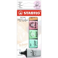 Etui carton x 5 surligneurs STABILO BOSS MINI Pastellove 2.0 - touche de turquoise + menthe à l'eau + sorbet abricot + soupçon d