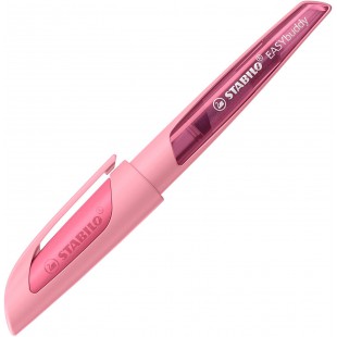 STABILO EASYbuddy Pastel Stylo plume avec plume pour debutant Rouge rose Encre bleue effacable Avec cartouche incluse