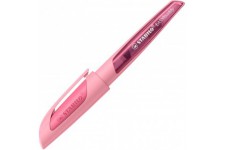 STABILO EASYbuddy Pastel Stylo plume avec plume pour debutant Rouge rose Encre bleue effacable Avec cartouche incluse