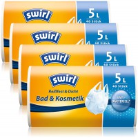 2049678 Sac Poubelle avec Poignee Antibacterienne 5 L , lot de 4 x 40 Pieces (160 unites)
