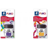 Staedtler FIMO 8705, Vernis mat satine pour pate FIMO, Resistant aux intemperies et aux UV & FIMO 8704, Vernis brilla