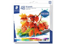 Staedtler Pastels a  l'huile de tres haute qualite, Couleurs profondes et resistantes a  l'eau, etui carton avec 48 couleurs ass